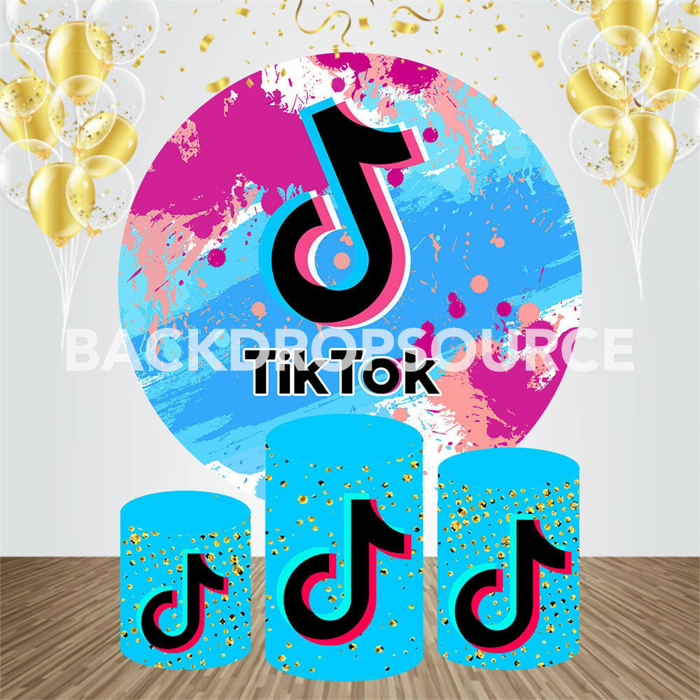 Tik Tok Event Party Round Backdrop Kit.