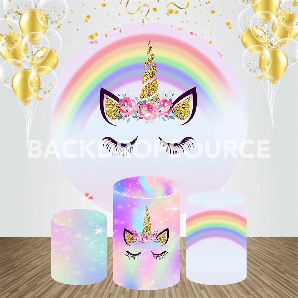 Unicorn Event Party Round Backdrop Kit.