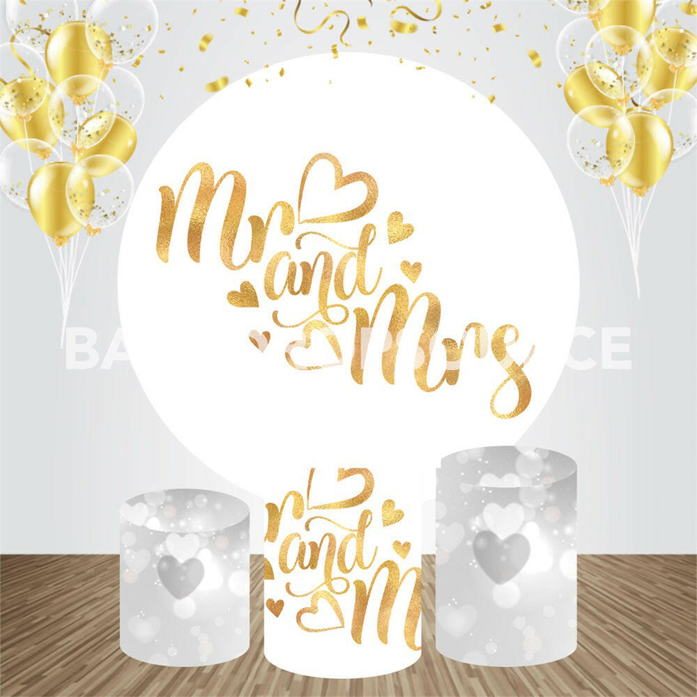 Mr and Mrs Event Party Round Backdrop Kit.