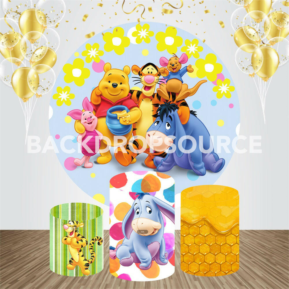 Wennie The Pooh Event Party Round Backdrop Kit.
