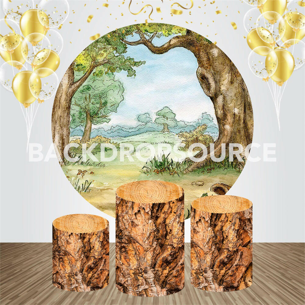 Jungle Themed Event Party Round Backdrop Kit.