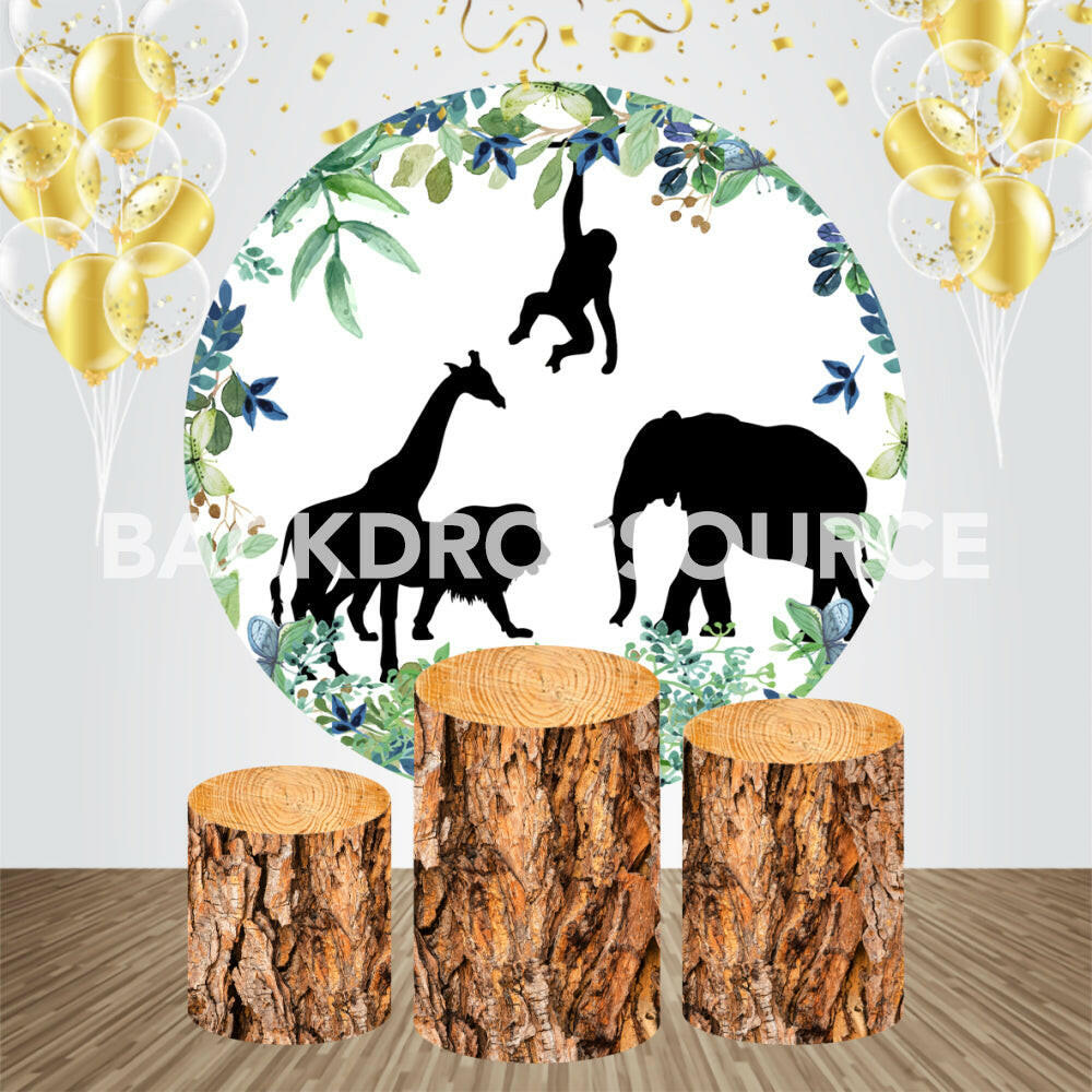 Jungle Themed Event Party Round Backdrop Kit.