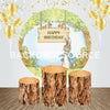 Jungle Themed Birthday Event Party Round Backdrop Kit.