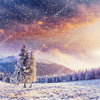 Winter with Soft Highlights and Snow Flakes Indelible Print Fabric Backdrop.