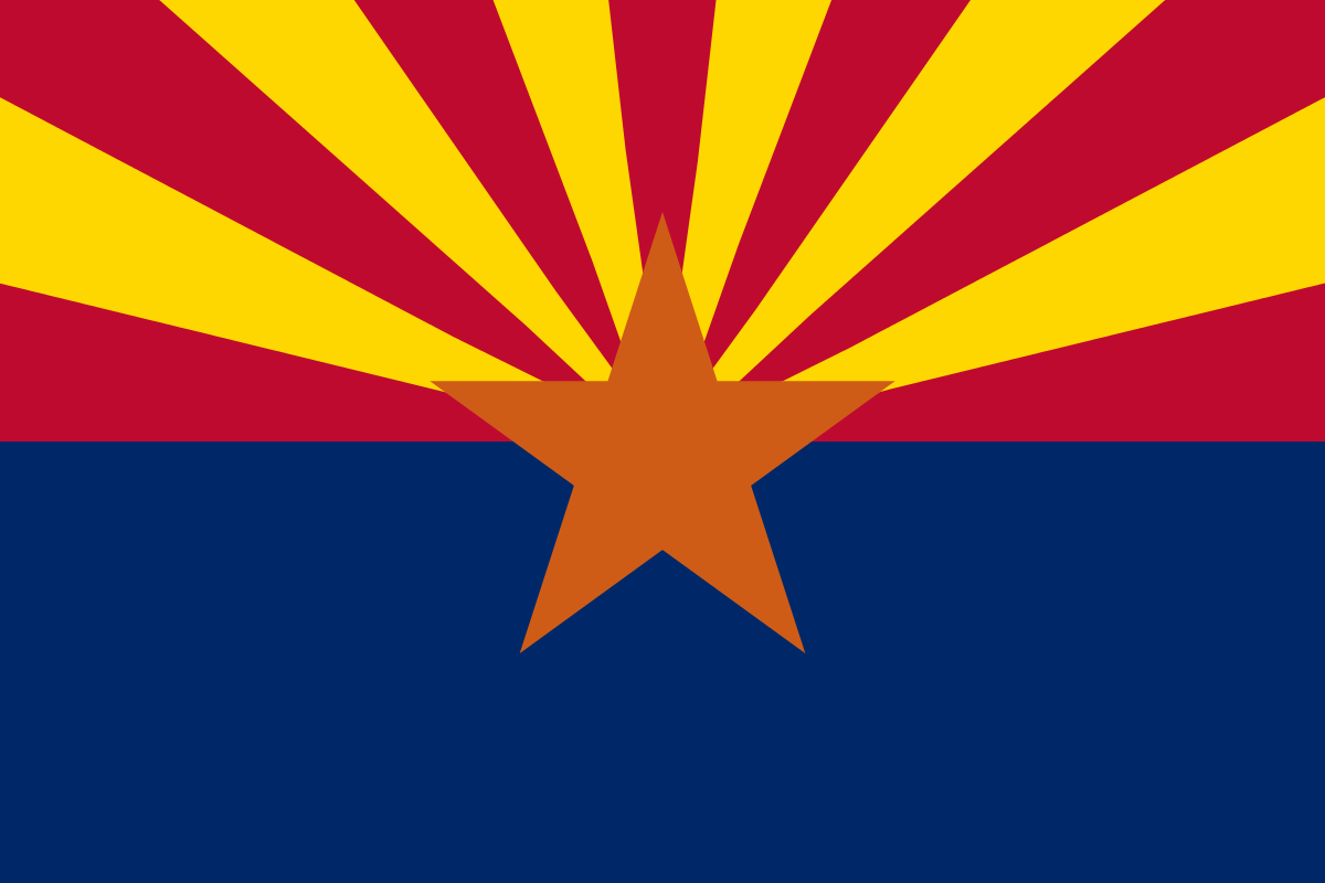 Arizona State Flag in TrueKolor Wrinkle Free Fabric.