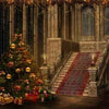 Christmas Staircase Photo  Backdrop.
