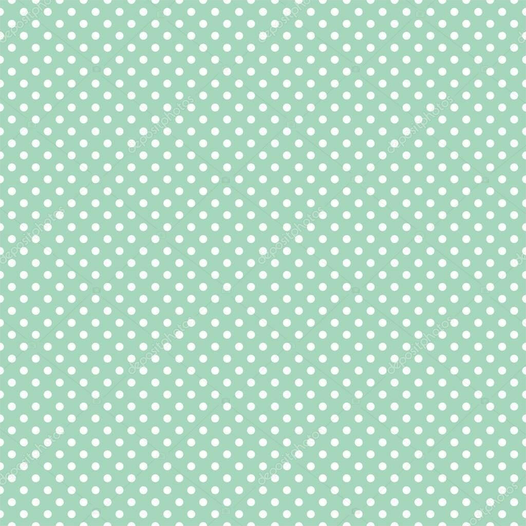 Mini Polka Dots on Mint Green  Backdrop.