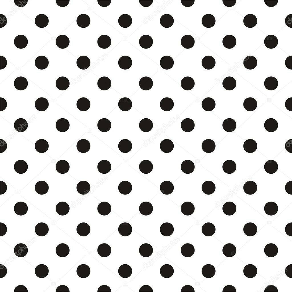 Black Polka Dots on White Background  Backdrop.
