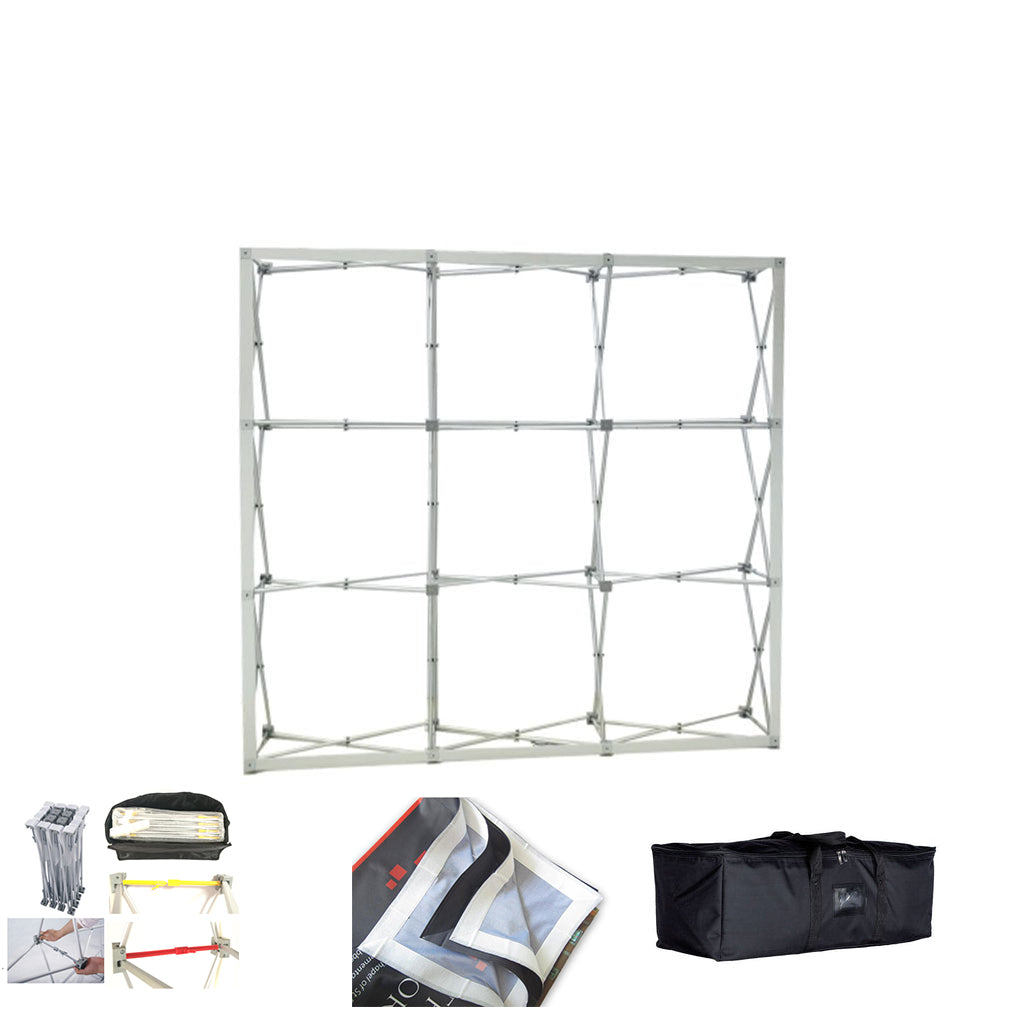 Velcro Fabric Pop Up Straight Display Media Wall for all Exhibitions