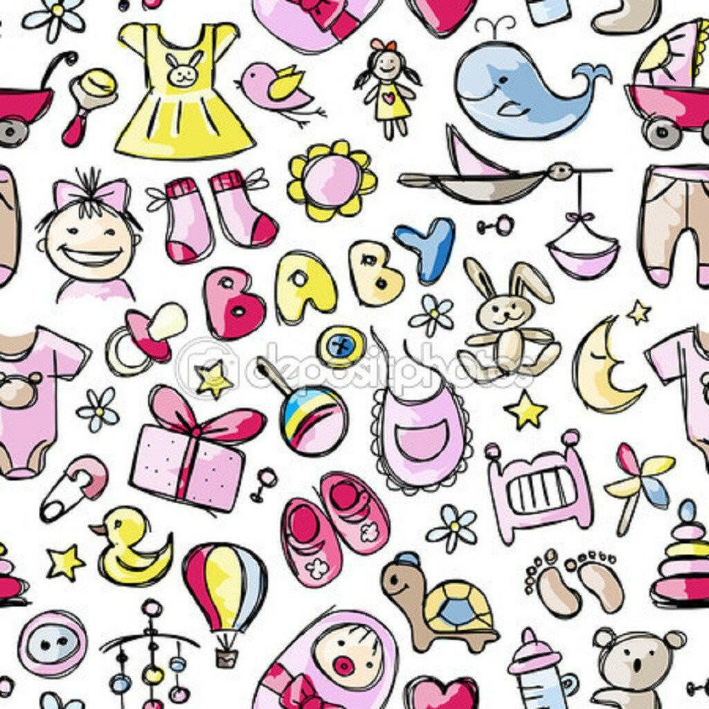 Born Baby Toys Theme  Backdrop.