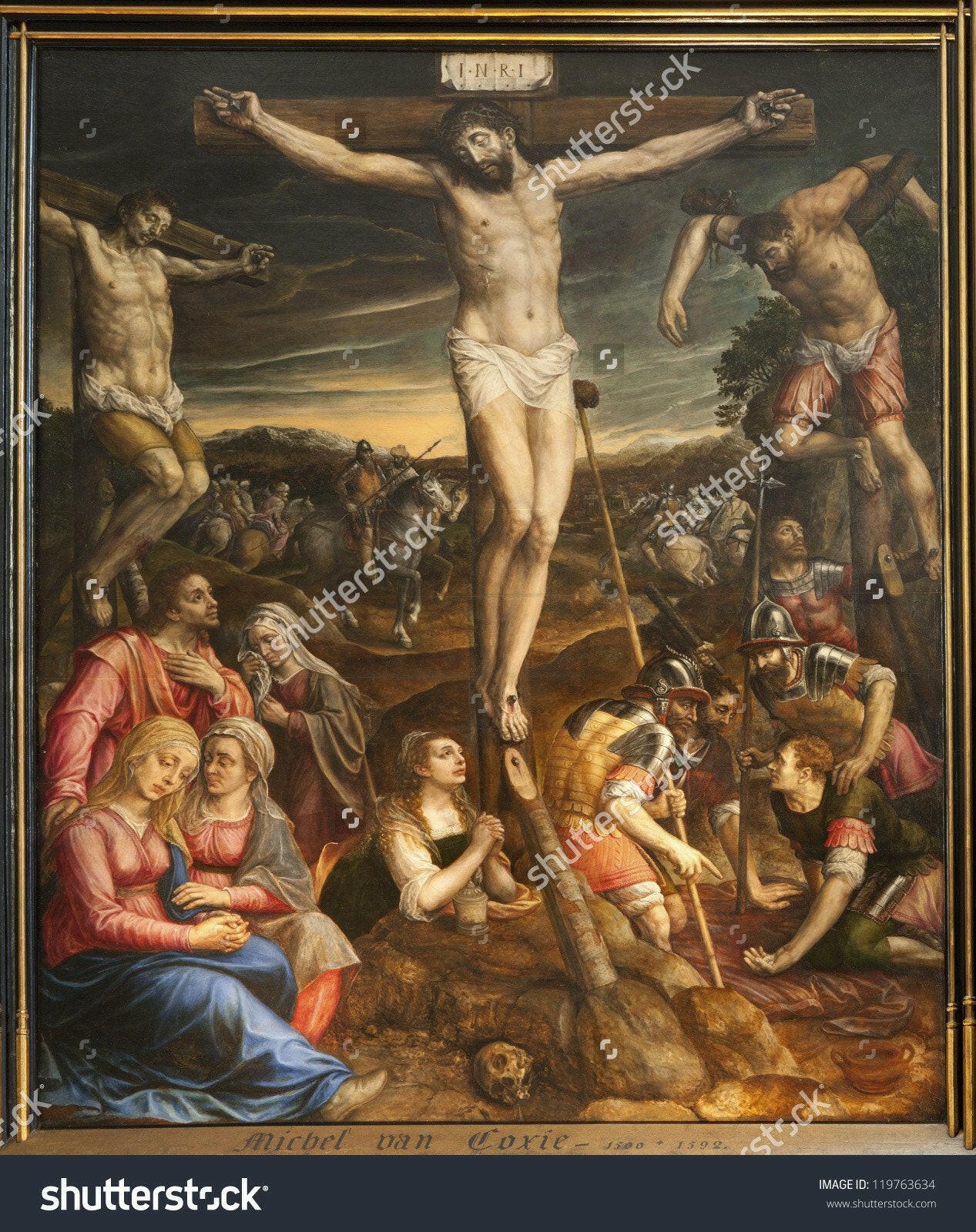 Jesus Crucifixion Paint in Brussles  Backdrop.