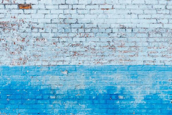 White and Blue Painted Brick Wall Backdrop.