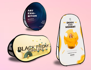 Stand Out with Double-Sided Vertical, Horizontal & Round Banners