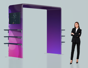 Square Arch Display with Shelf & TV Rack – Event Impact, Simplified