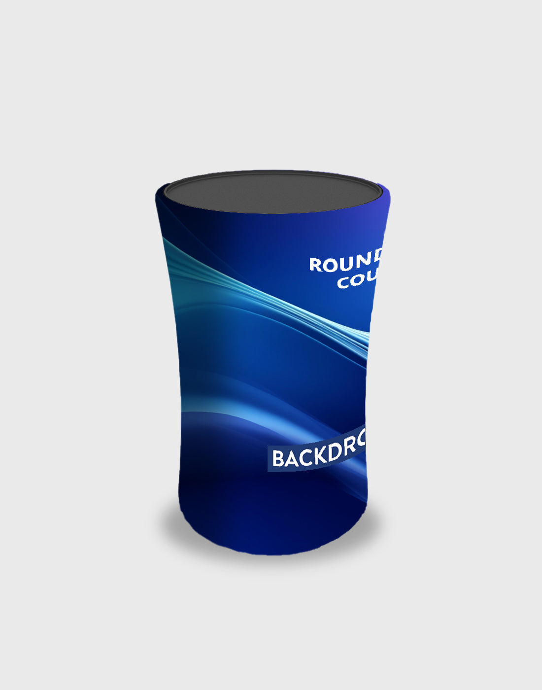 Round Wide Counter Backlit Fabric Round Pop Up Counter