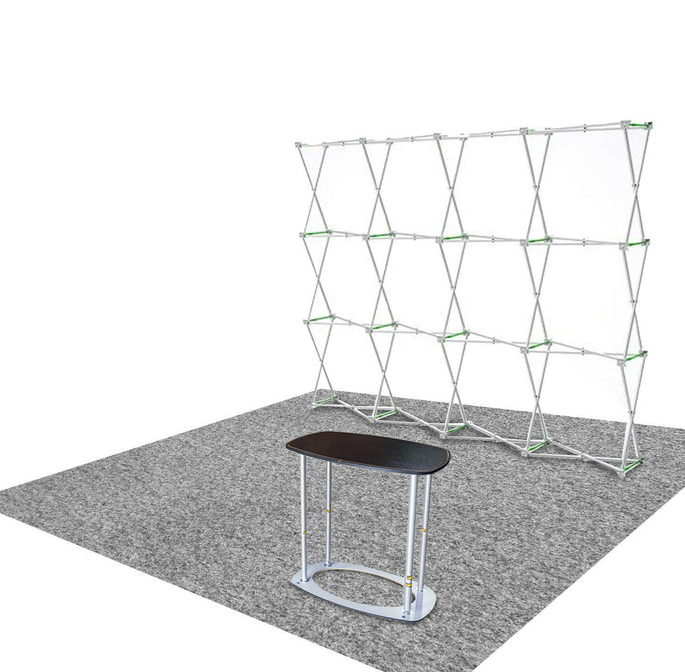 3m x 3m  Straight Popup Exhibit Pro 3-in-1 Display Kit with Illume Lights.