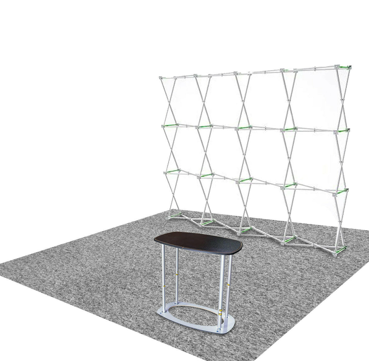 3m x 3m  Straight Popup Exhibit Pro 3-in-1 Display Kit with Illume Lights.