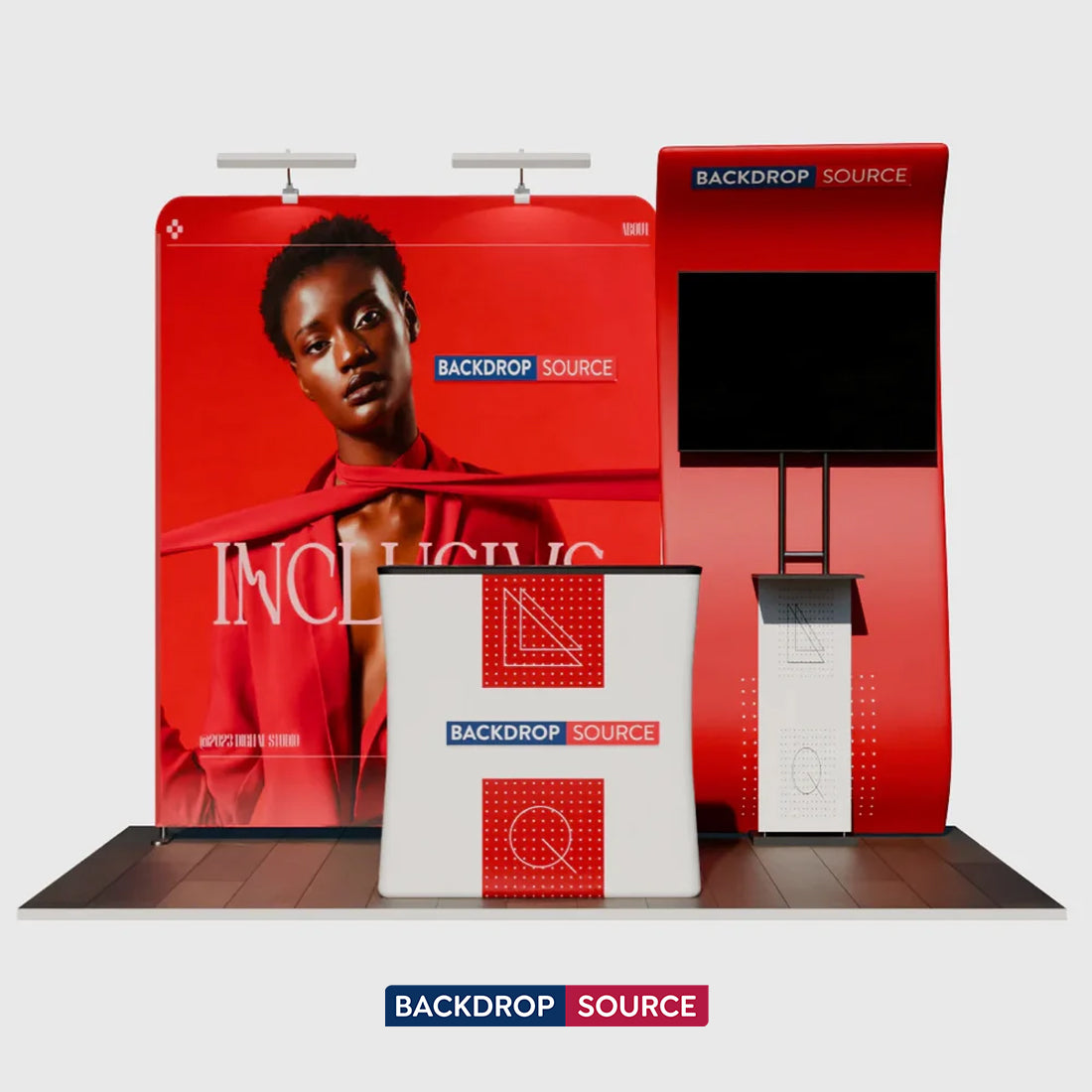 3x3m Curved Tension Fabric Backwall Display