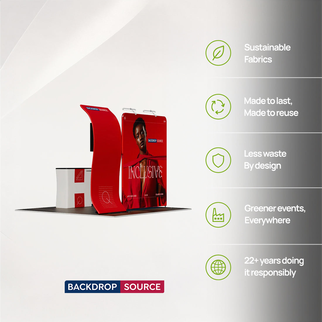 3x3m Curved Tension Fabric Backwall Display