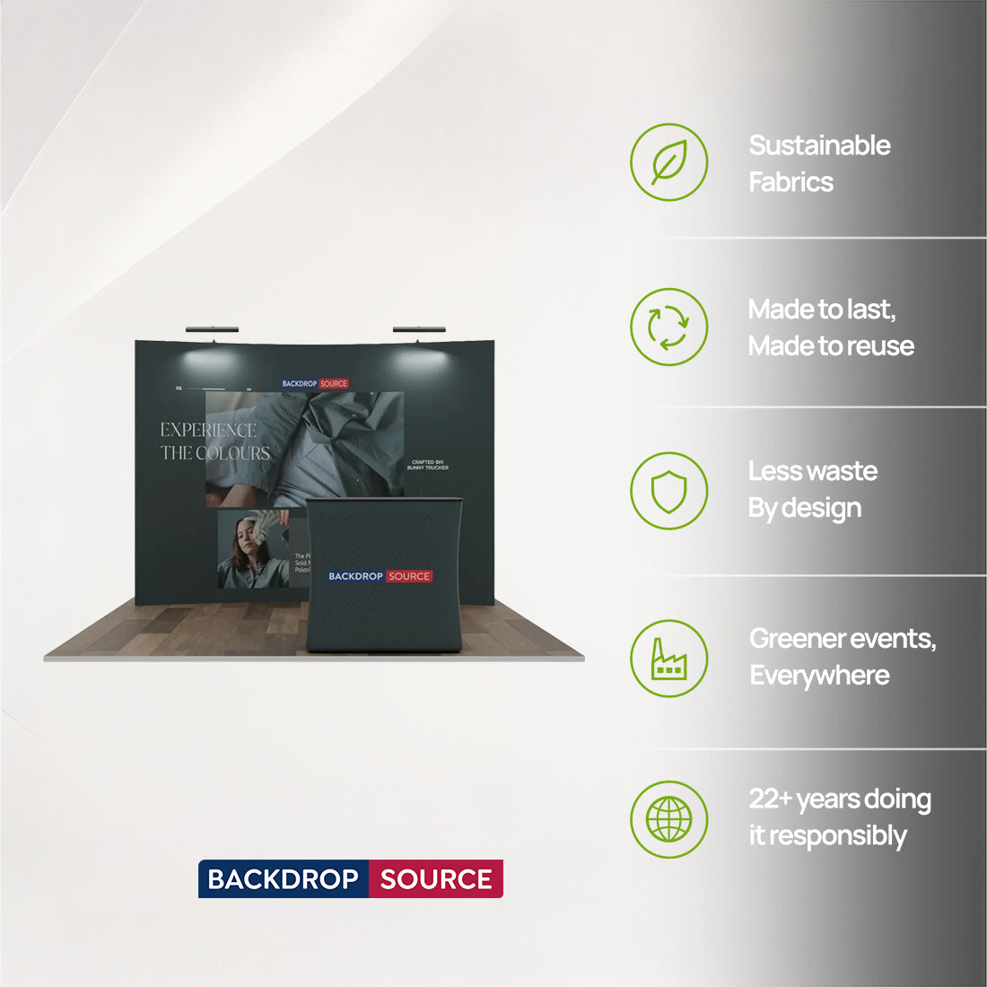 3x3m Curved Popup Exhibit Pro 3-in-1 Display Kit with Illume Lights
