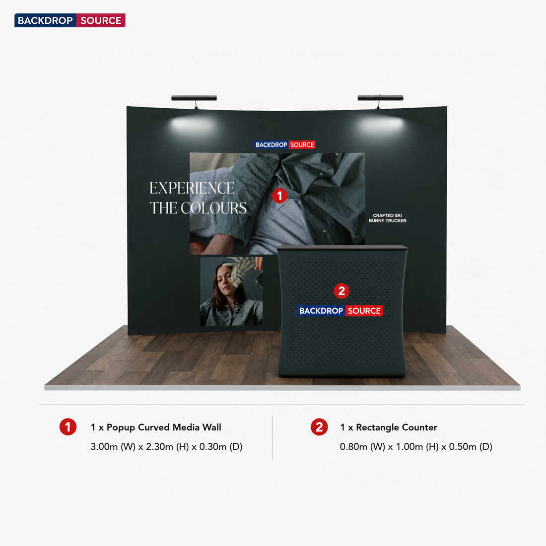 3x3m Curved Popup Exhibit Pro 3-in-1 Display Kit with Illume Lights