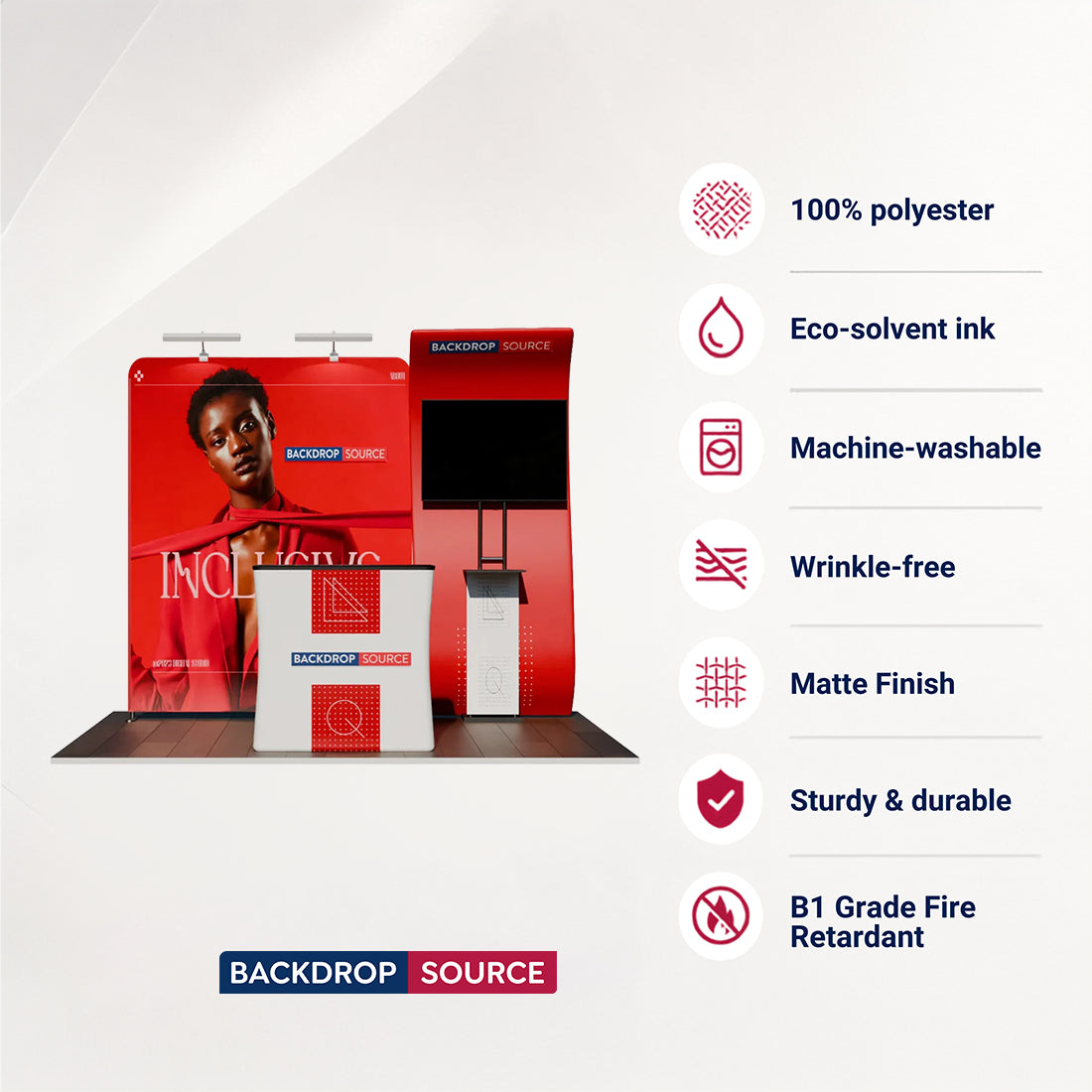 3x3m Curved Tension Fabric Backwall Display