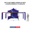 3m x 3m Fabric Canopy Kit with L-Shaped Wings & 4 TV Displays