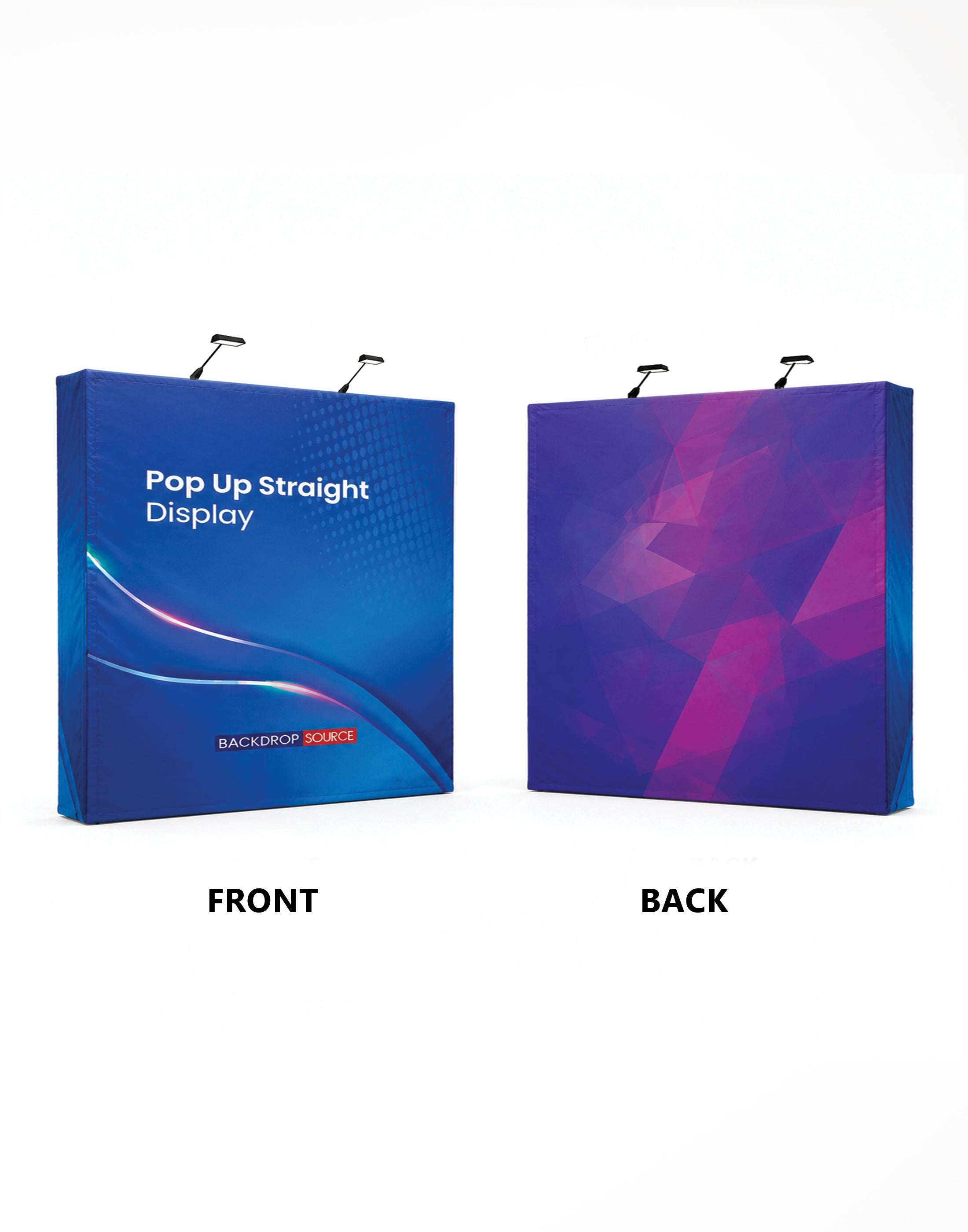 Fabric Popup Straight Backwall Kit with Clamping Lights