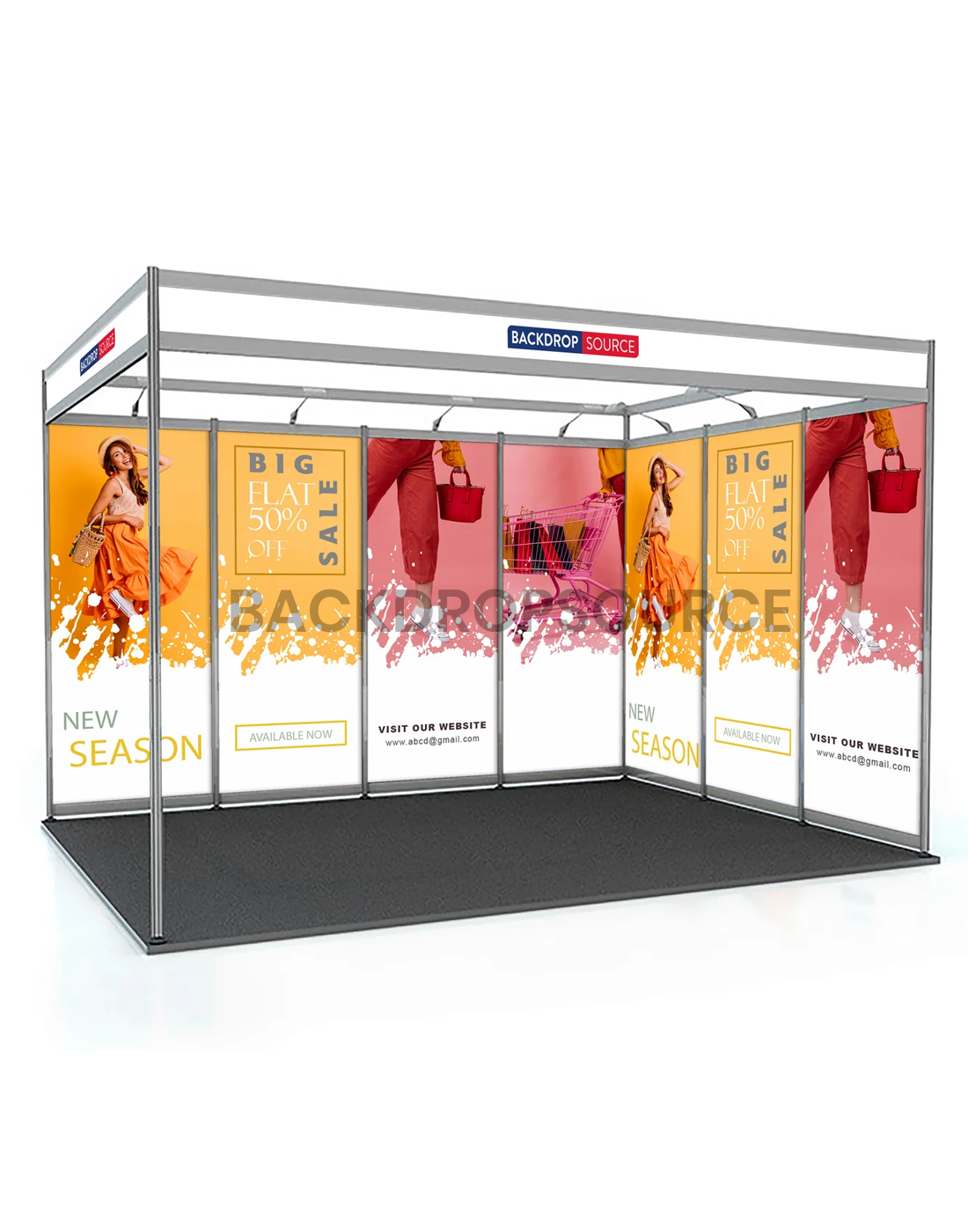 Shell Booth Round Stand Out with 4x3m Shell Scheme Graphics | Fast NZ Delivery