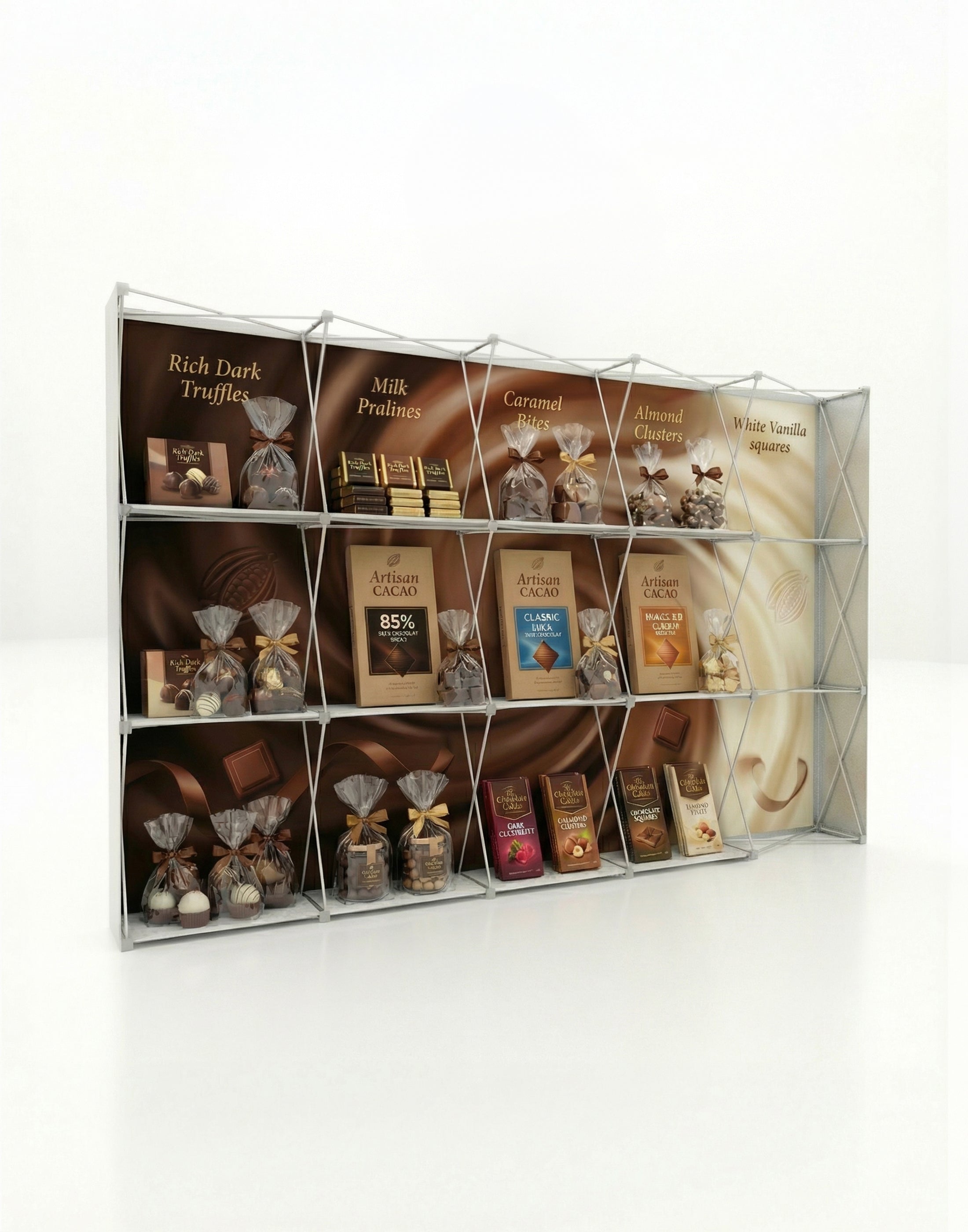 Portable Straight Pop-Up Wall with Shelves