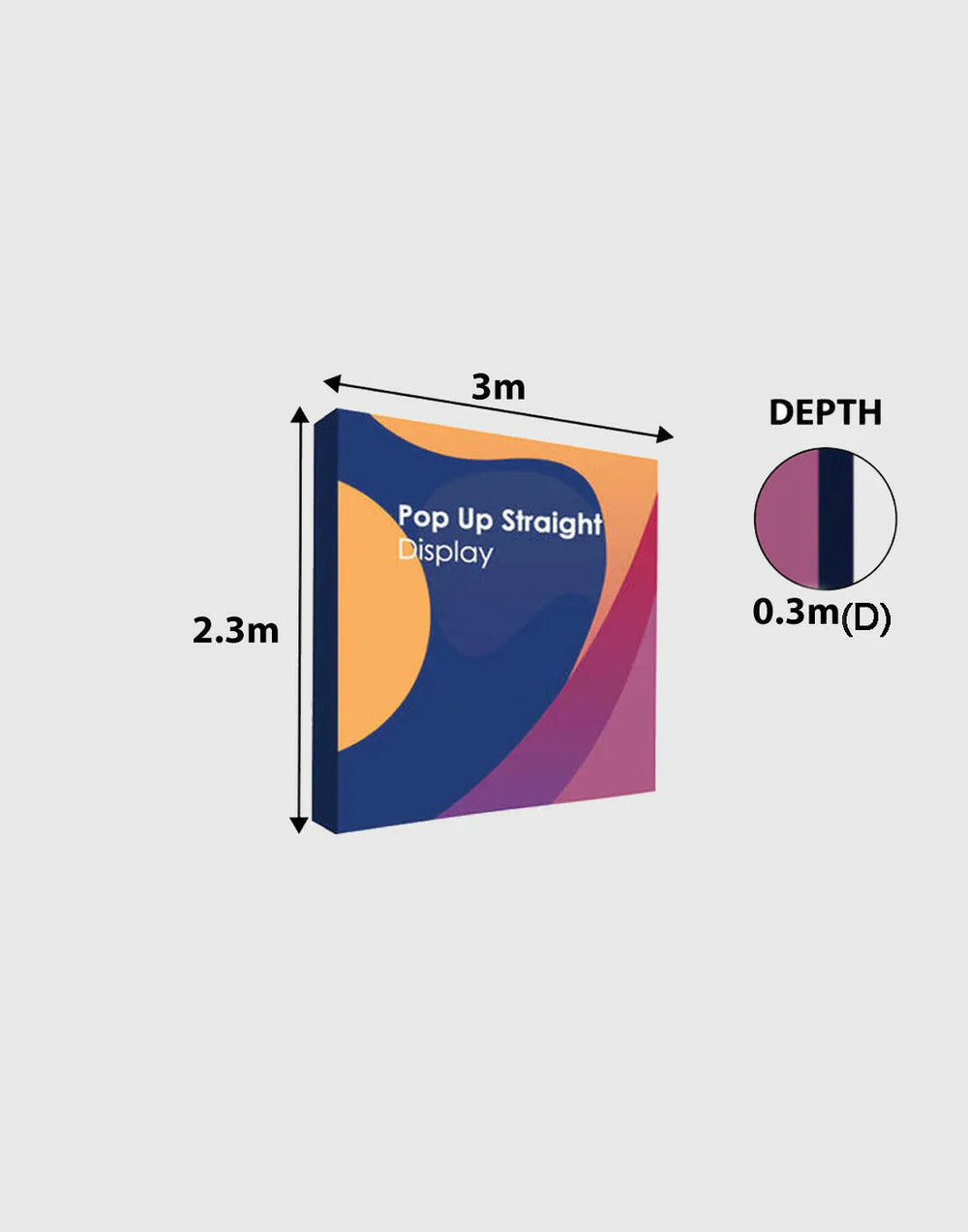 3m x 3m  Straight Popup Exhibit Pro 3-in-1 Display Kit with Illume Lights.