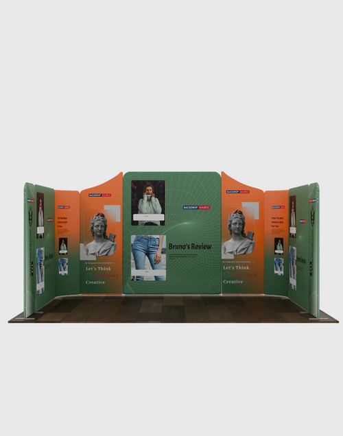 5x3m Magnetic Fabric Booth Wall with 9 Panels