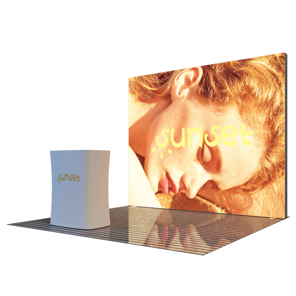 3x3m Backlit SEG Lightbox Wall with LED Counter