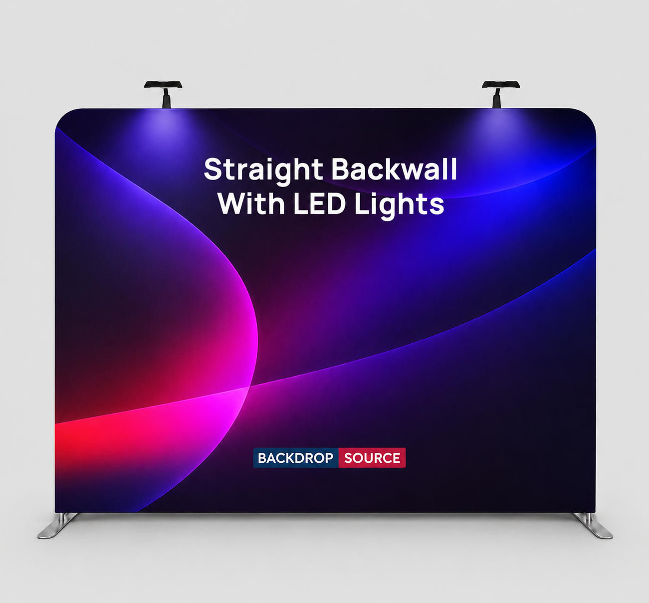 Premium Straight Fabric Wall with LED Spotlights