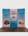 2x2m Magnetic Fabric Booth Wall with 3 Curved Panels