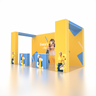 6x3m SEG Popup Booth with Twin L-Arch Walls & 2 Counters