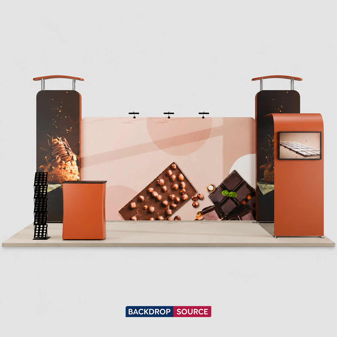 6x3m Straight Backdrop with 3D Wall & Arch Exhibition Kit