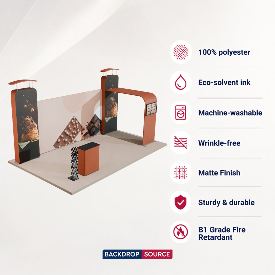 6x3m Straight Backdrop with 3D Wall & Arch Exhibition Kit
