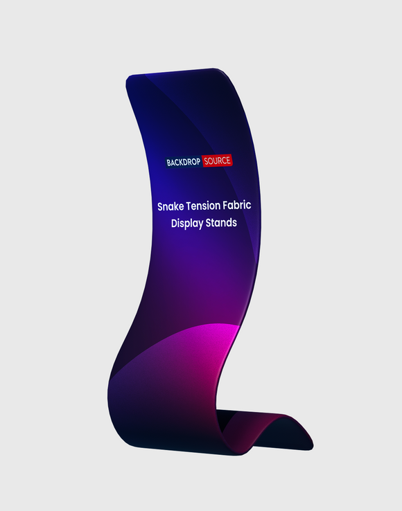 Snake Tension Fabric Display Stands by Backdropsource NZ for professional trade show branding and exhibition displays.