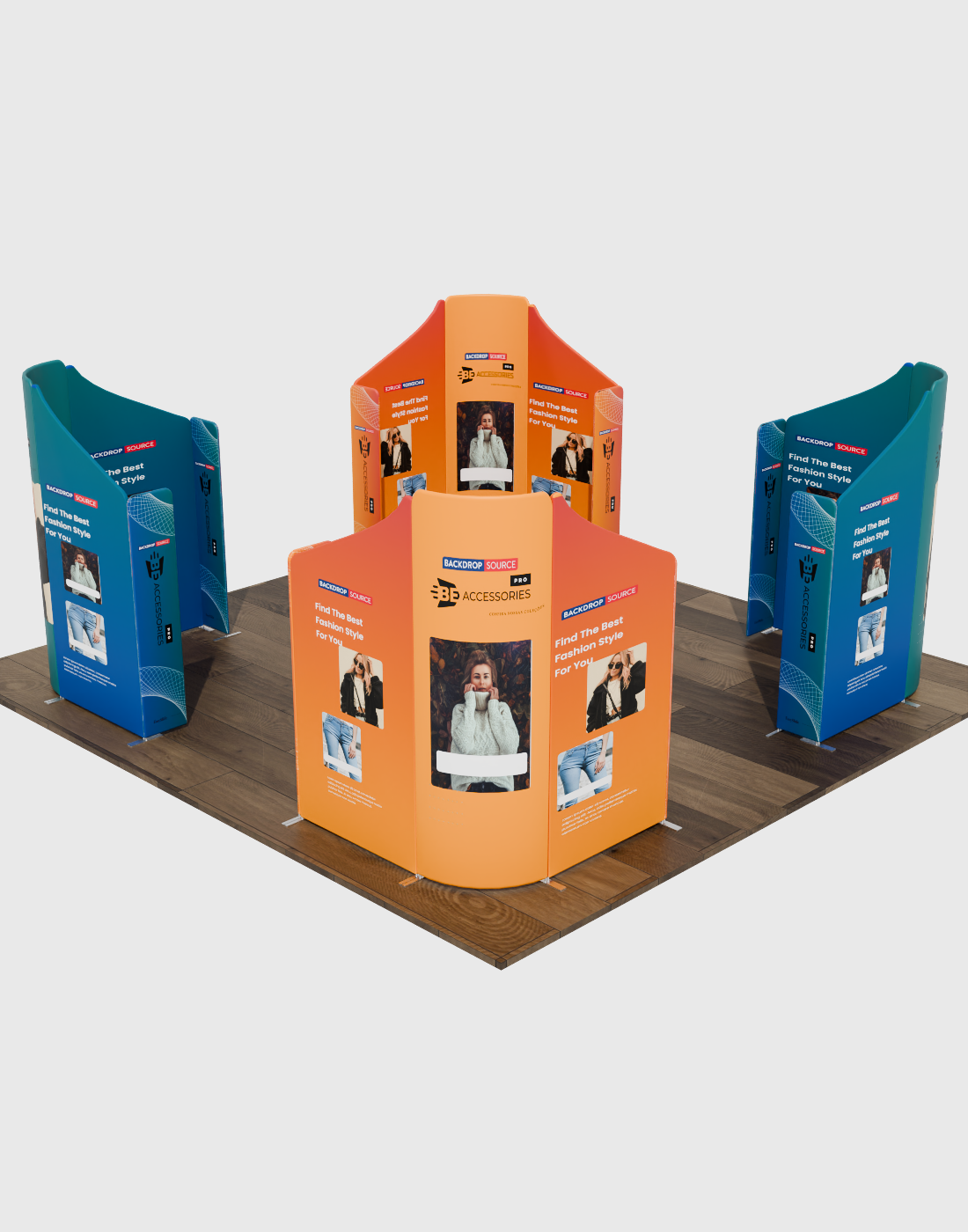 Magnetic Fabric Booth Display - Model 5 (6m x 6m)