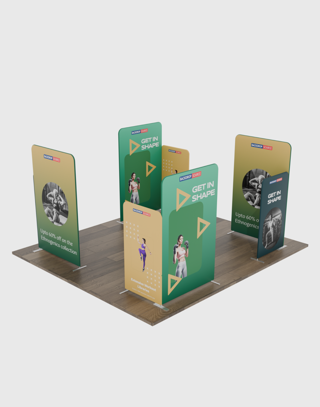 Magnetic Fabric Booth Display - Model 4 (6m x 6m)