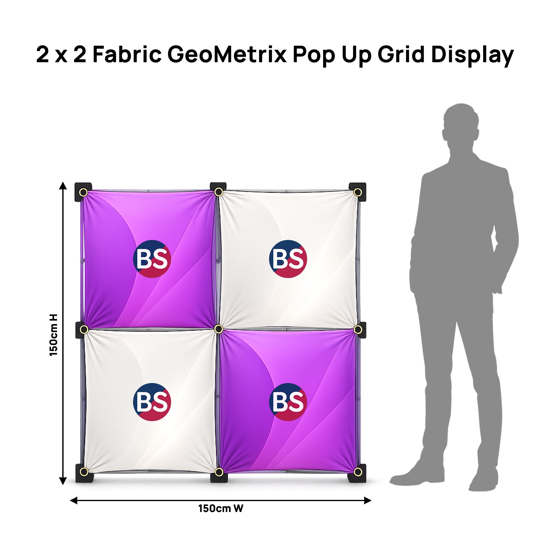 2 x 2 Fabric GeoMetrix Pop Up Grid Display
