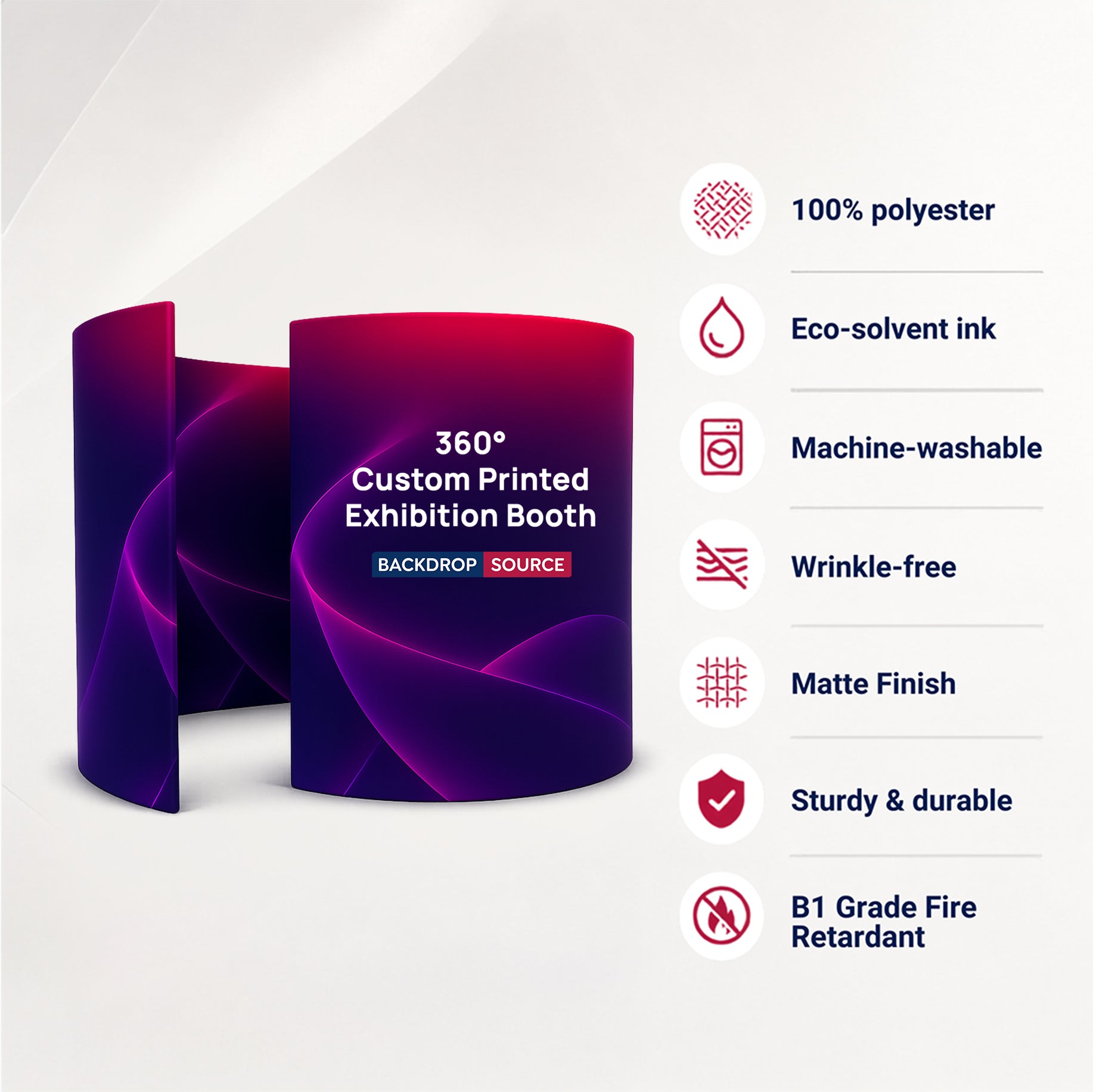 360° Custom Printed Photo Booth Exhibition Backdrop Wall