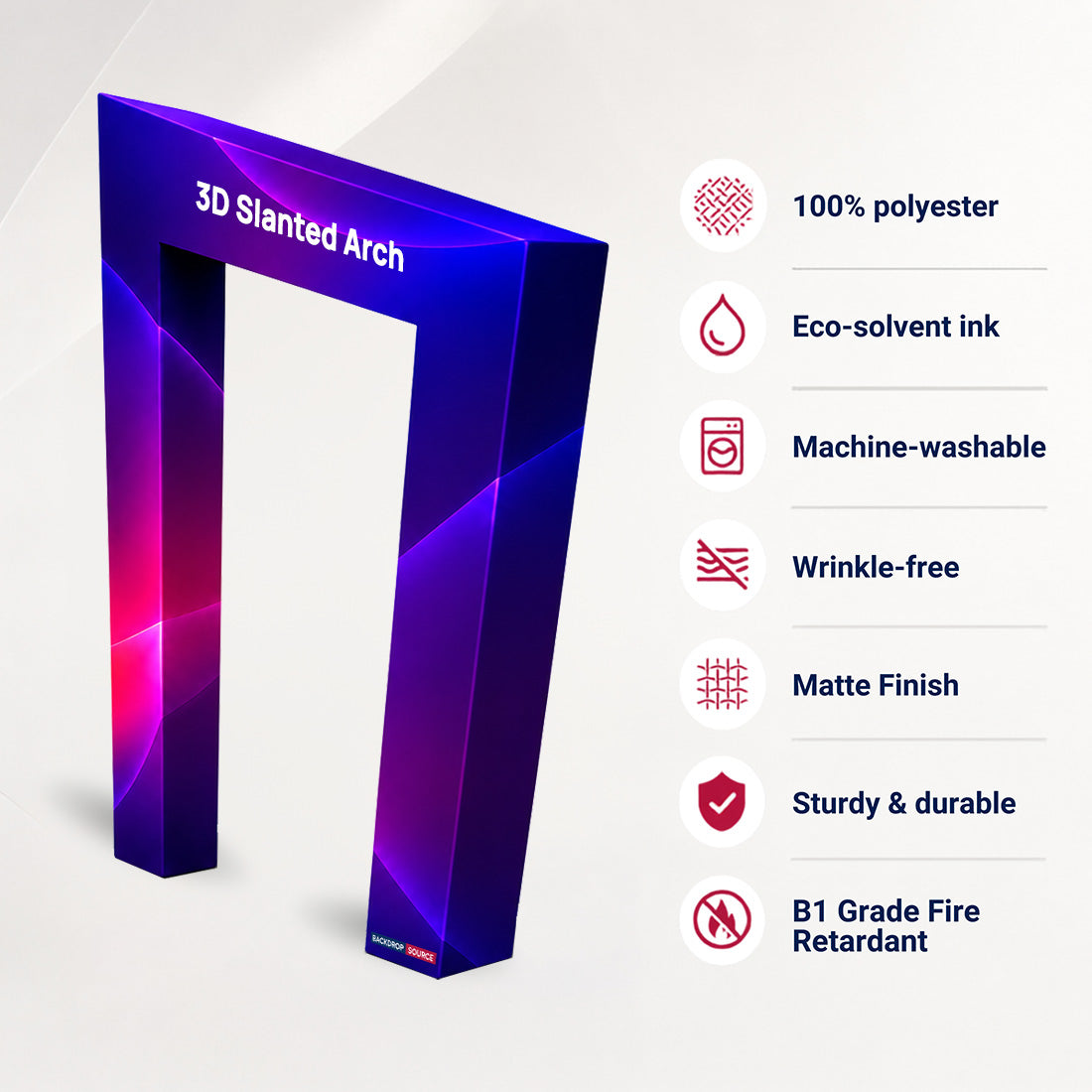 3D Fabric Slanted Arch Display Wall
