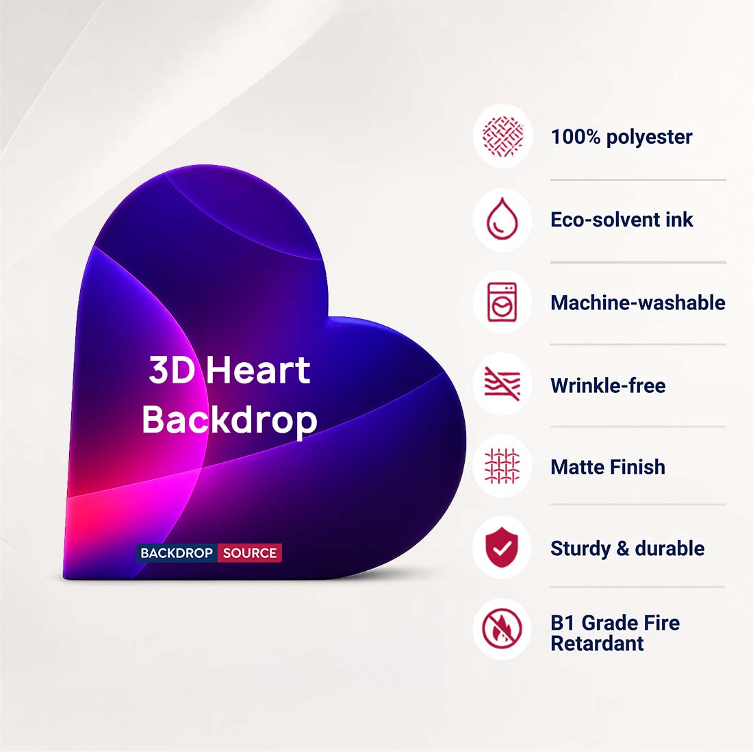 3D Heart Shape Backdrop