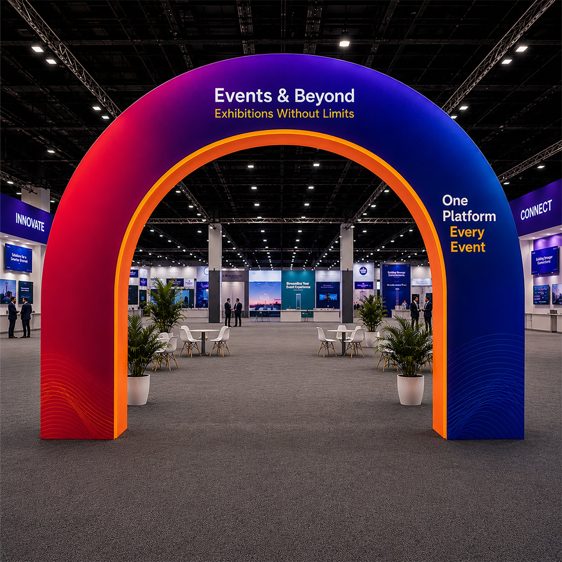 3D Triangular Prism Tension Fabric Arch