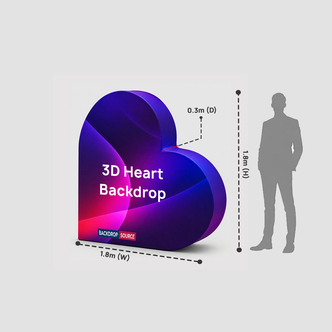 3D Heart Shape Backdrop