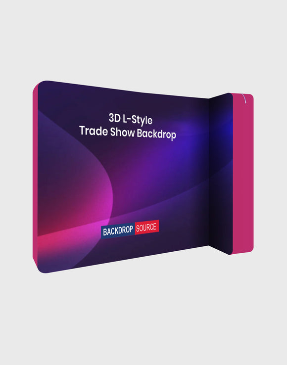 3D L-Style Trade Show Backdrop