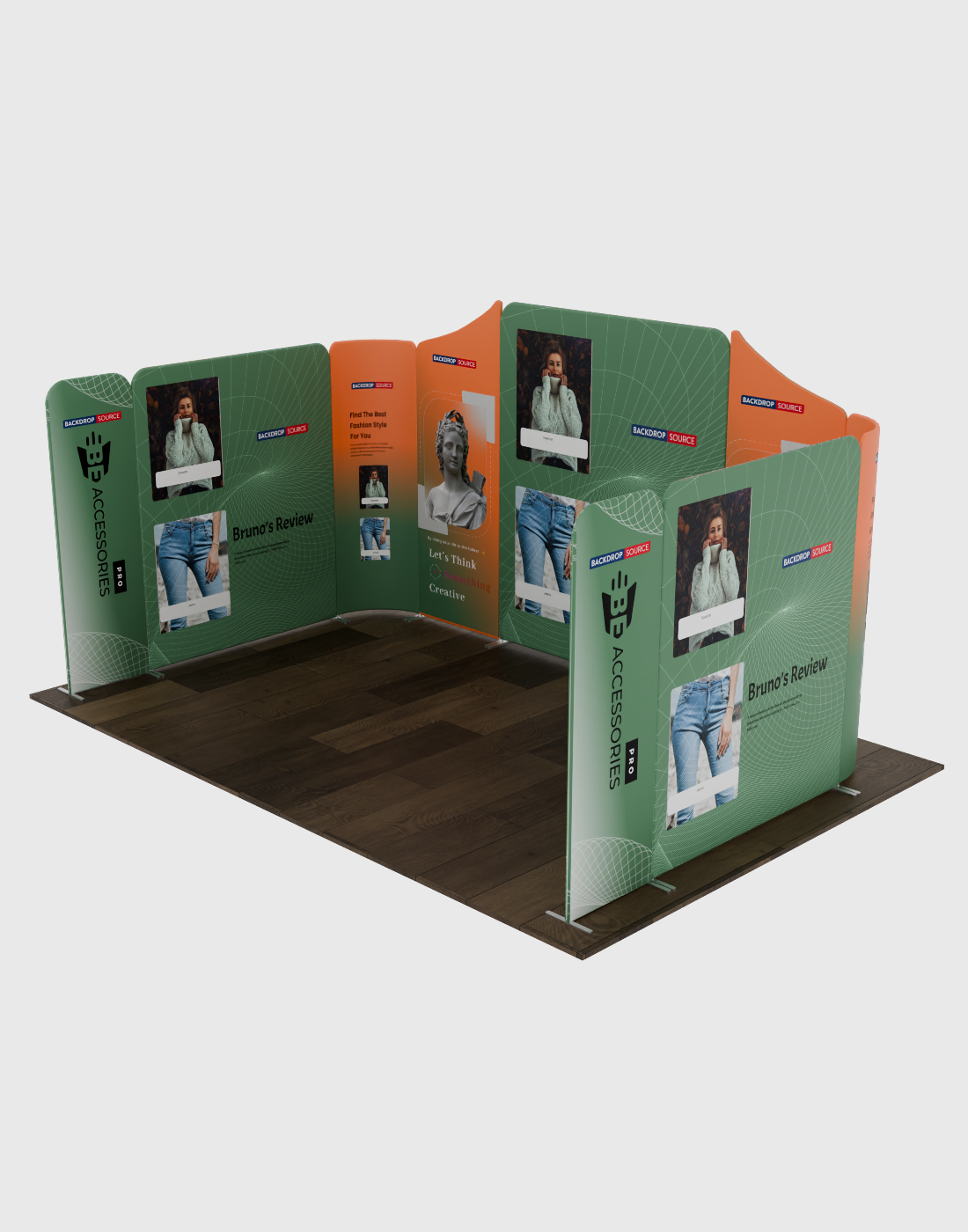 Magnetic Fabric Booth Display - Model 2 (5m x 3m)