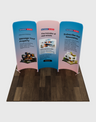 2x2m Magnetic Fabric Booth Wall with 3 Curved Panels